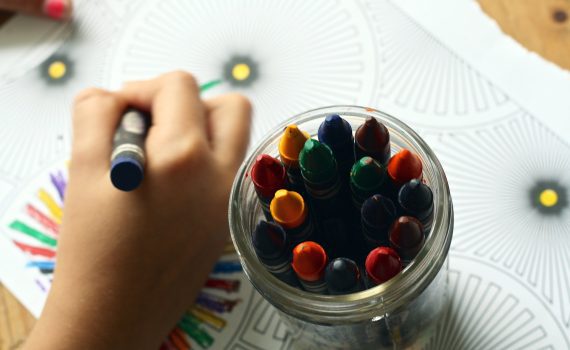 crayons, coloring book, coloring